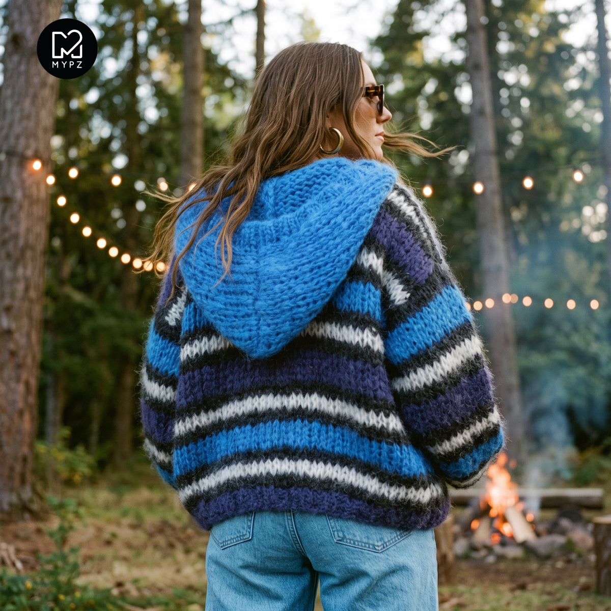 Breipatroon - MYPZ Chunky Mohair Bomber Cardigan Blue nr. 15 (ENG-DE-NL-ES-FR-IT-DA-SV-NO)