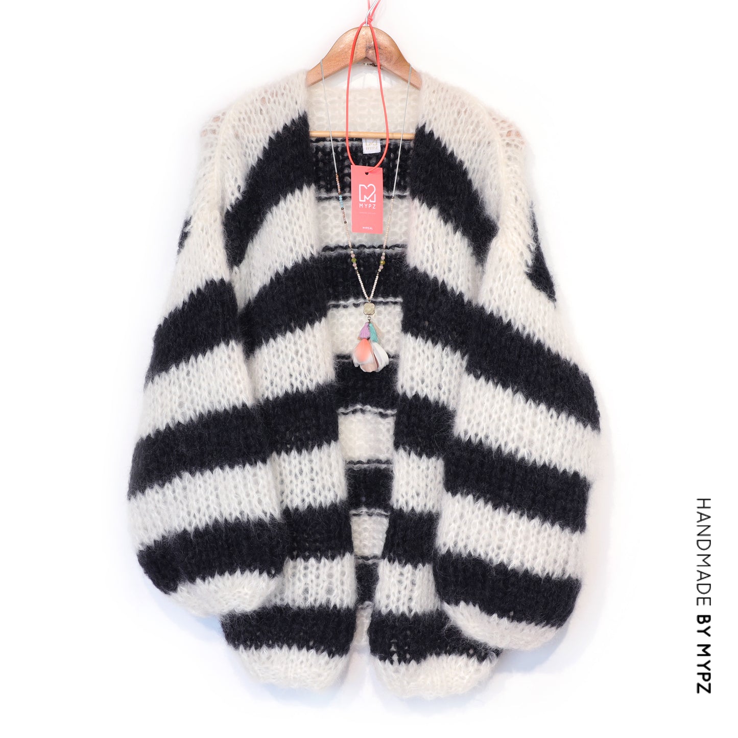 MYPZ Chunky Mohair Cardigan Black & White