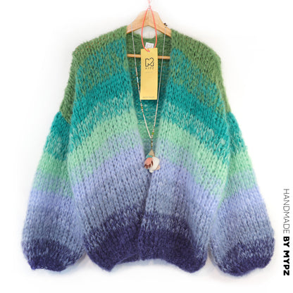 Knitting Kit – MYPZ Chunky Mohair Cardigan Mystic Lagoon No.15 (ENG-DE-NL-ES-FR-IT-DA-SV-NO) 