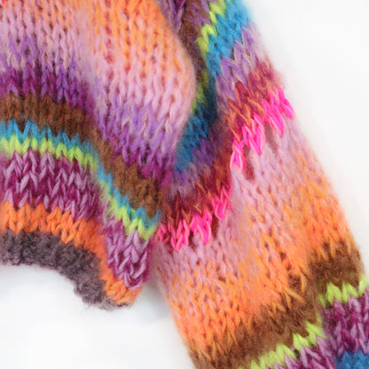 Knitting Kit – MYPZ Short Chunky Pullover Neon Hearts No15 (ENG-NL-DE)