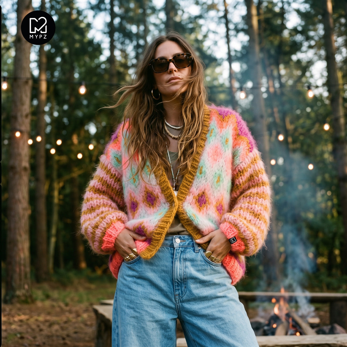 Knitting Kit – Chunky Mohair Jacket Flora No.12 (ENG-DE-NL-ES-FR-IT-DA-SV-NO)