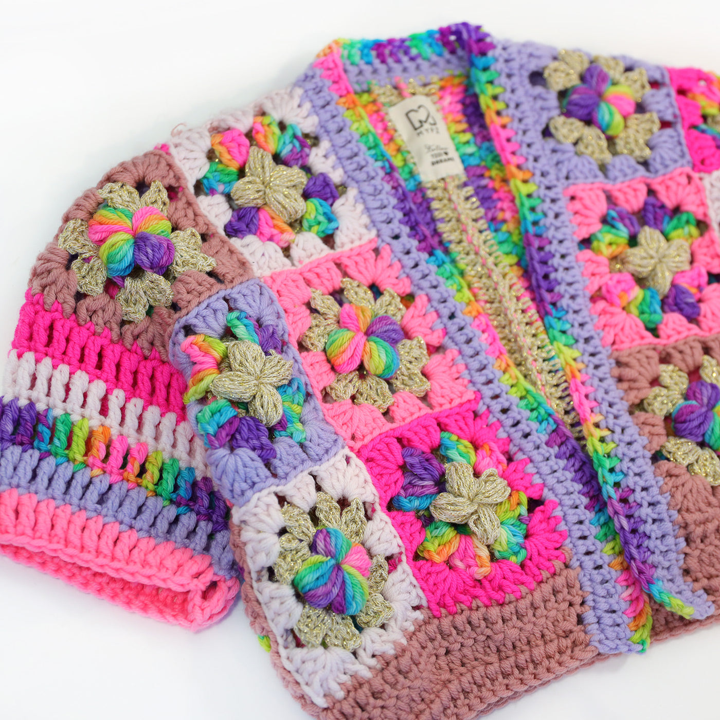 Crochet pattern - Flowergranny cardigan Maia for kids (ENG-NL)