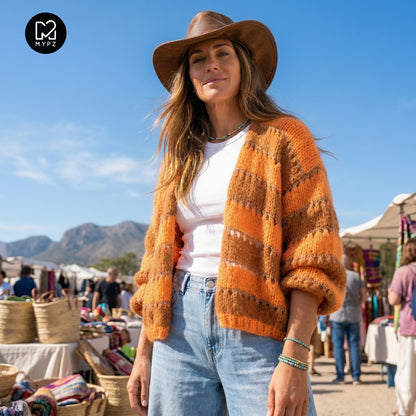 Knitting kit – MYPZ Light Alpaca Cardigan Golden Flow No10 (ENG-NL-DE)