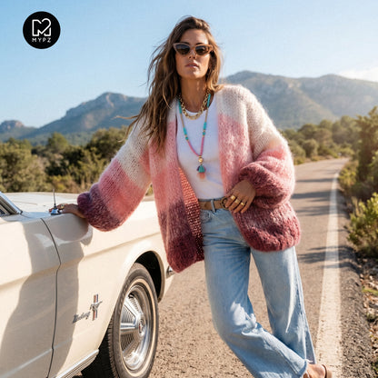 Breipakket– MYPZ Chunky Mohair Cardigan Gradient Melon No 15 (ENG-NL-DE)
