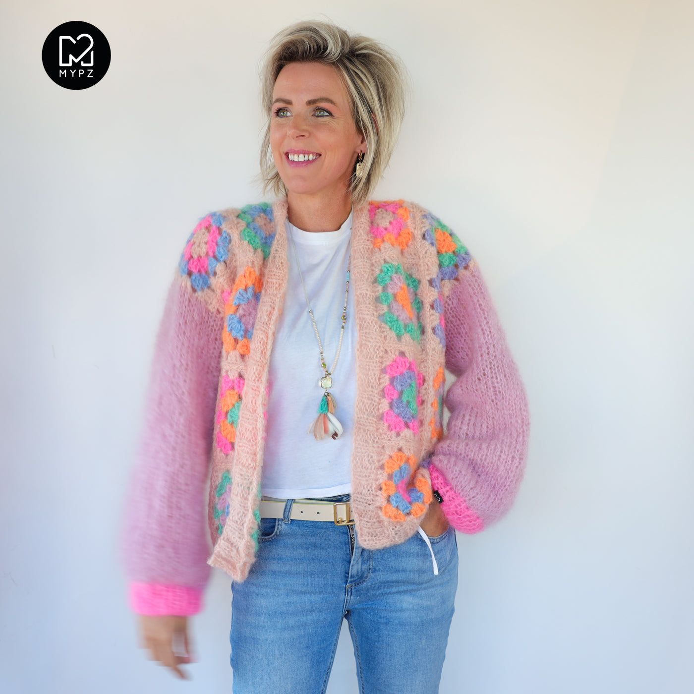 Haakpakket - MYPZ Granny square Mohair vest Marshmallow (ENG-NL-DE)