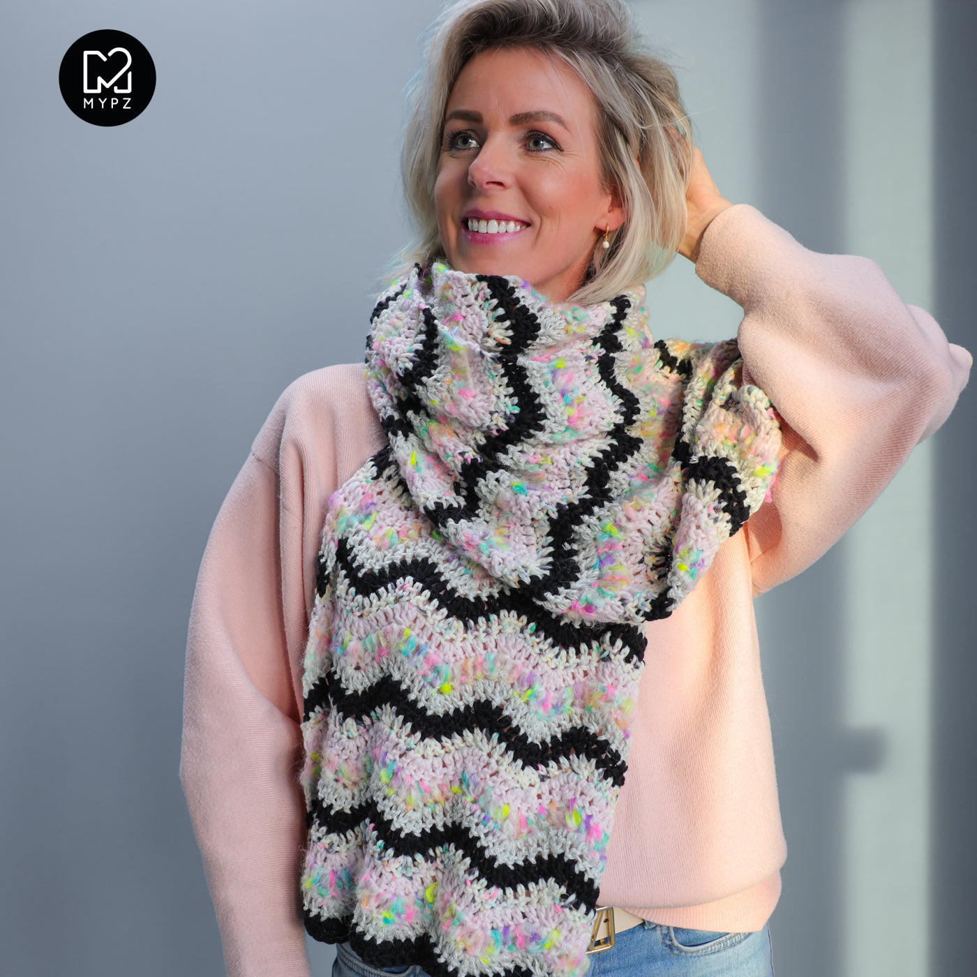 Crochet kit – MYPZ scarf Happy Mess (ENG-NL)