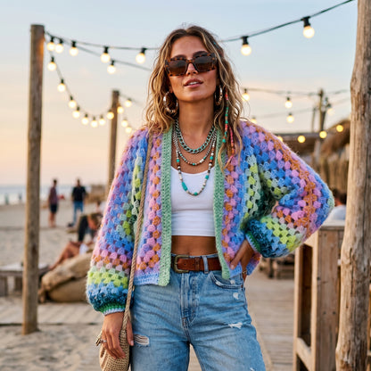 Haakpakket - MYPZ Hexagon Cardigan Lemon Garden (ENG-NL-DE)