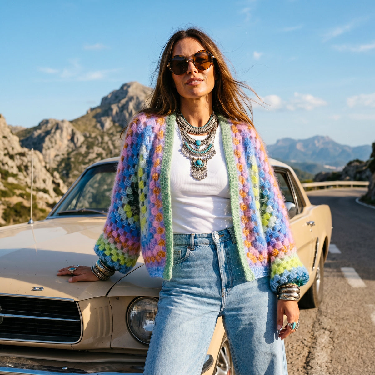 Haakpakket - MYPZ Hexagon Cardigan Lemon Garden (ENG-NL-DE)