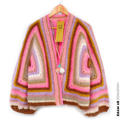 Haakpakket - MYPZ Hexagon Cardigan Moca Dreams (ENG-NL-DE)