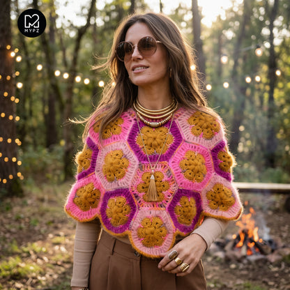 Haakpatroon - MYPZ Poncho Pecan (ENG-DE-NL-ES-FR-IT-DA-SV-NO)
