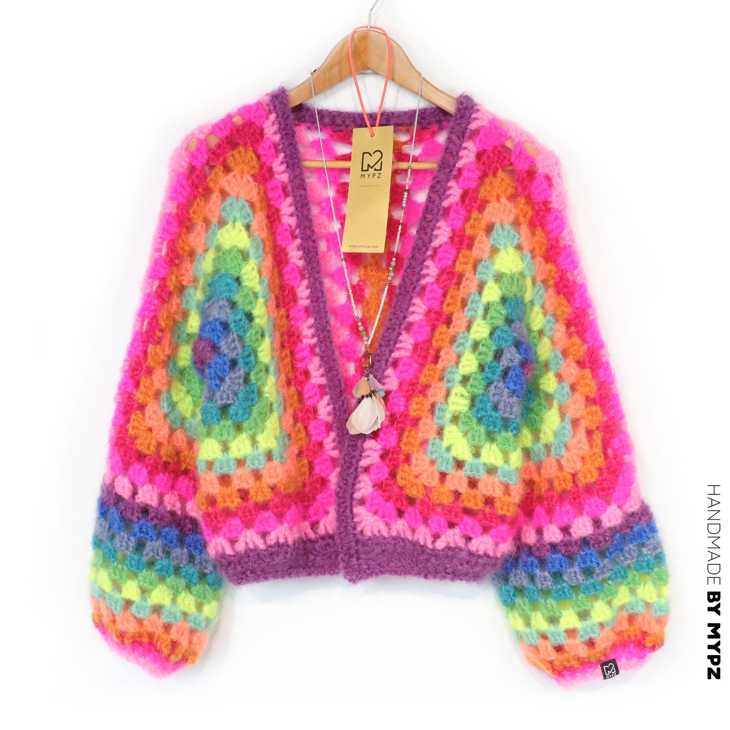 Haakpakket– MYPZ Hexagon Mohair Vest Rainbow (ENG-NL-DE)