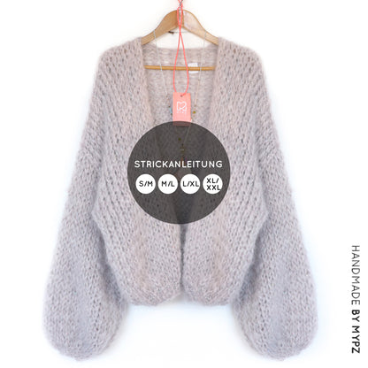 Breipatroon – MYPZ short basic chunky cardigan Sparkling No15 (ENG-NL-DE)