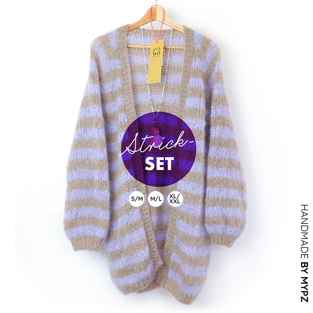 Knitting Kit – MYPZ top-down cardigan Lilac Haze No.9 (ENG-NL-DE)