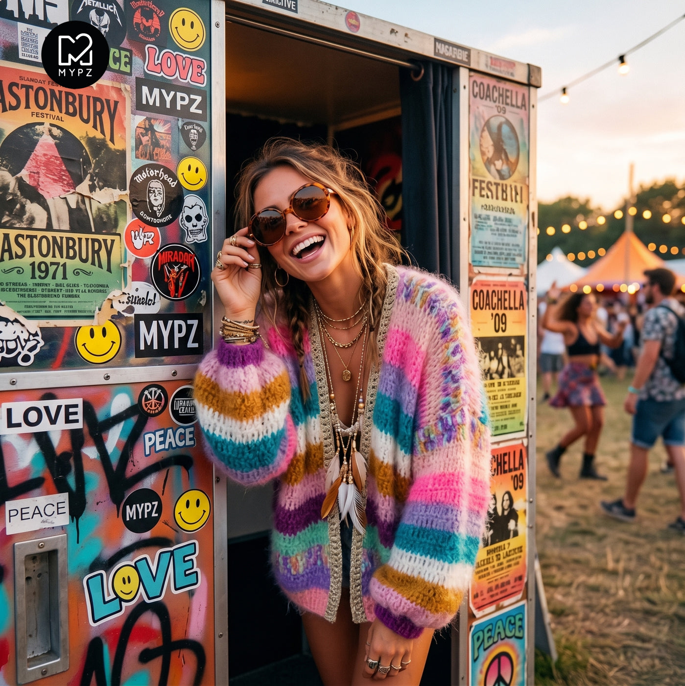 Haakpakket - Chunky Mohair cardigan Sunset Glow (ENG-NL-DE)