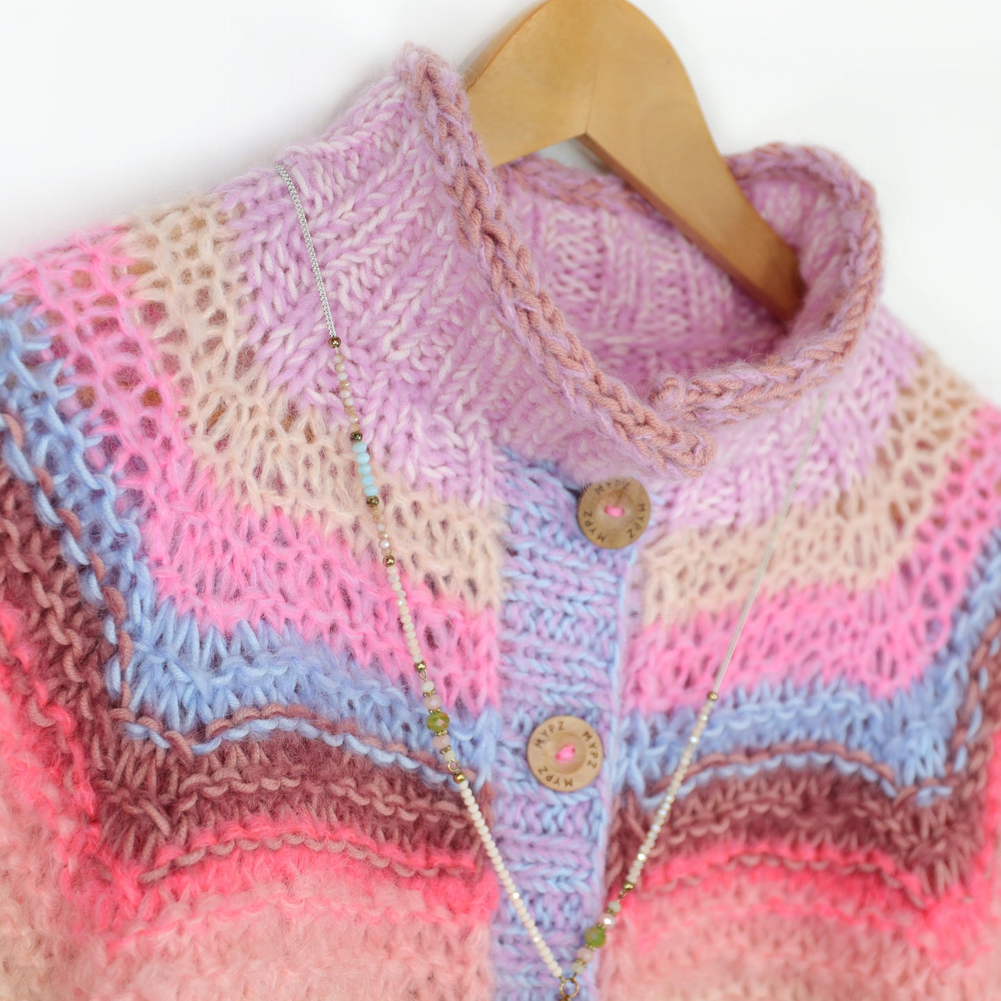 Breipakket – MYPZ top-down bomber cardigan Blush en Rouge No10 (ENG-NL-DE)