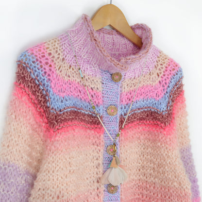 Breipakket – MYPZ top-down bomber cardigan Blush en Rouge No10 (ENG-NL-DE)
