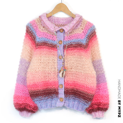 Breipakket – MYPZ top-down bomber cardigan Blush en Rouge No10 (ENG-NL-DE)