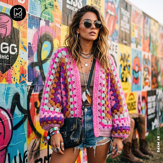 Haakpakket - MYPZ Hexagon Cardigan Violet Pop (ENG-NL-DE)