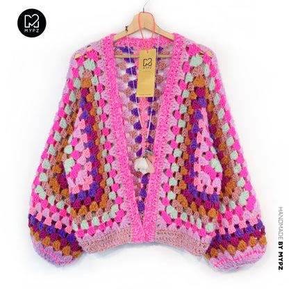 Haakpakket - MYPZ Hexagon Cardigan Violet Pop (ENG-NL-DE)