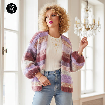 Knitting Pattern – Chunky Mohair Cardigan Whisper Rose No.12 (ENG-NL-DE)