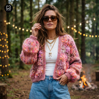 Crochet kit - MYPZ Short Wildflower cardigan Pecan (ENG-DE-NL-ES-FR-IT-DA-SV-NO)