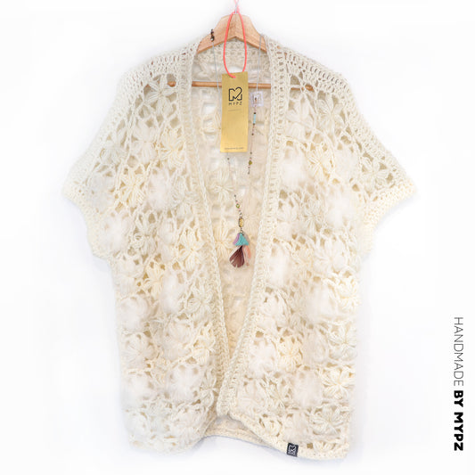 Haakpakket - MYPZ Wildflower vest Shades of White (ENG-NL-DE-FR-ES)