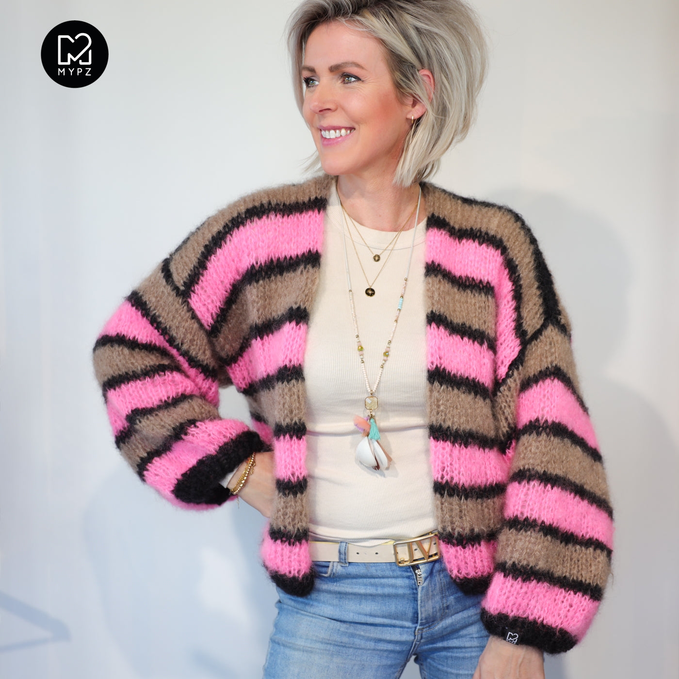 Knitting kit – MYPZ Short Light Mohair Cardigan Zumy No10 (ENG-NL-DE)