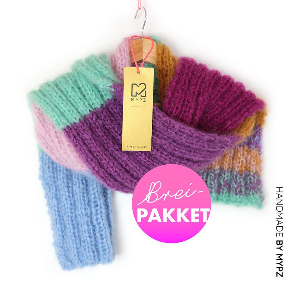 Knitting Kit – Chunky Mohair Scarf Color Pop No9 (ENG-NL-DE)