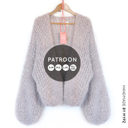 Breipatroon – MYPZ short basic chunky cardigan Sparkling No15 (ENG-NL-DE)