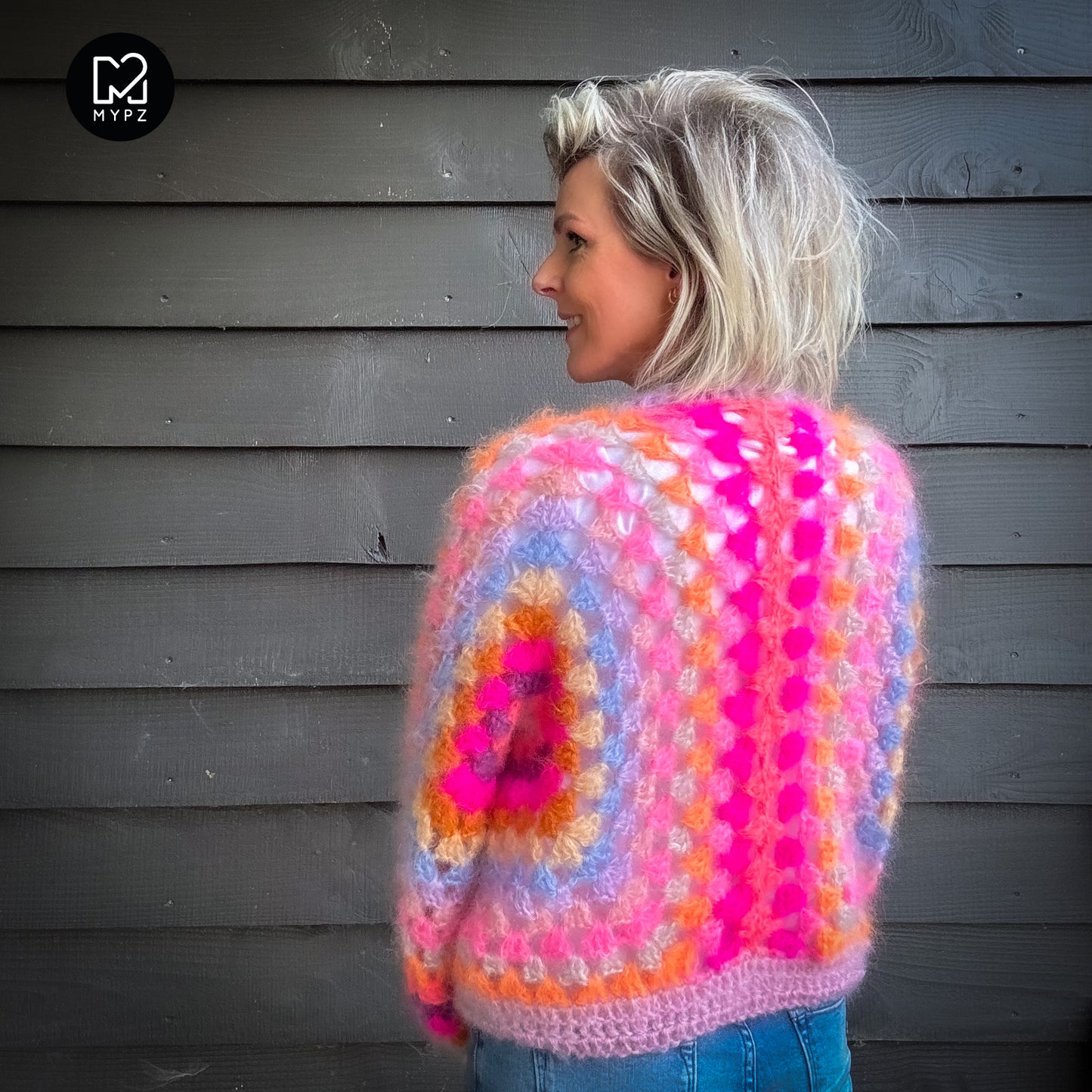 Crochet kit - MYPZ Hexagon Cardigan Pink Vibes (ENG-NL-DE)