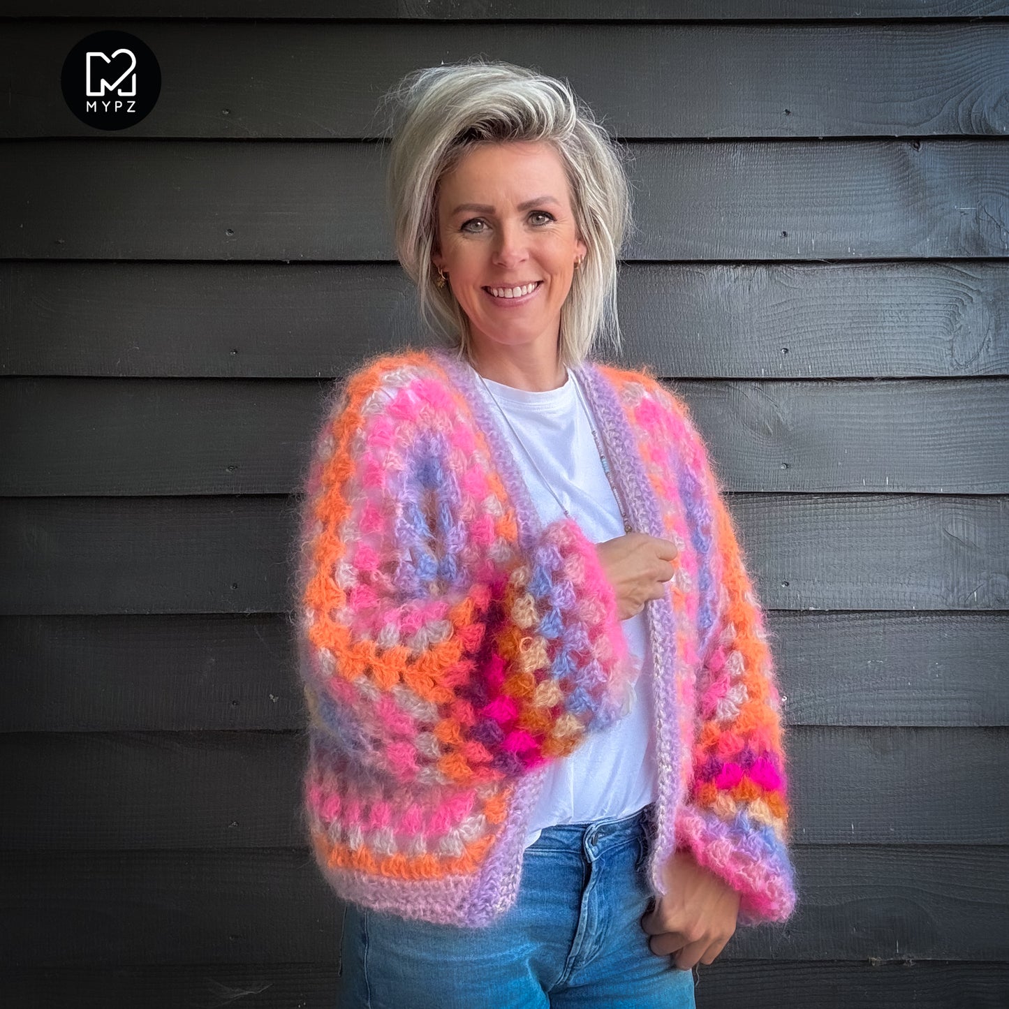 Crochet kit - MYPZ Hexagon Cardigan Pink Vibes (ENG-NL-DE)