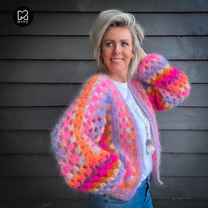 Crochet kit - MYPZ Hexagon Cardigan Pink Vibes (ENG-NL-DE)