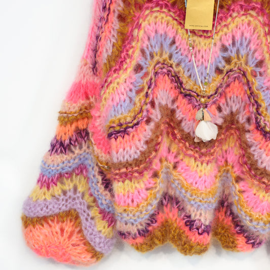 Breipakket – Chunky Mohair Pullover Colorflow Wave No.12 (ENG-NL-DE)