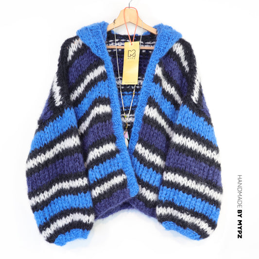 Breipatroon - MYPZ Chunky Mohair Bomber Cardigan Blue nr. 15 (ENG-DE-NL-ES-FR-IT-DA-SV-NO)