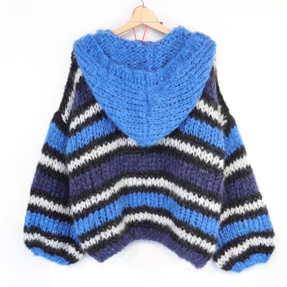 Breipatroon - MYPZ Chunky Mohair Bomber Cardigan Blue nr. 15 (ENG-DE-NL-ES-FR-IT-DA-SV-NO)