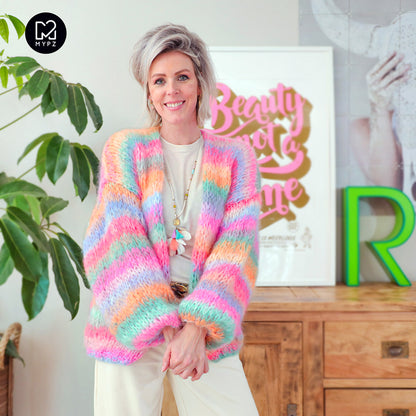 Breipakket – MYPZ  Chunky Mohair Cardigan Pastelicious No15 (ENG-NL-DE)
