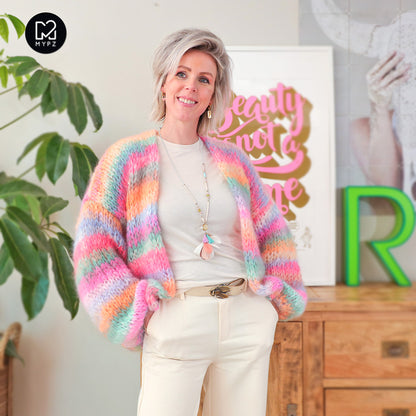 Breipakket – MYPZ  Chunky Mohair Cardigan Pastelicious No15 (ENG-NL-DE)