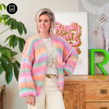 Breipakket – MYPZ  Chunky Mohair Cardigan Pastelicious No15 (ENG-NL-DE)