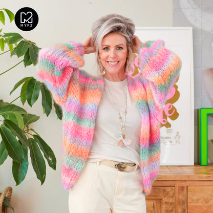 Breipakket – MYPZ  Chunky Mohair Cardigan Pastelicious No15 (ENG-NL-DE)