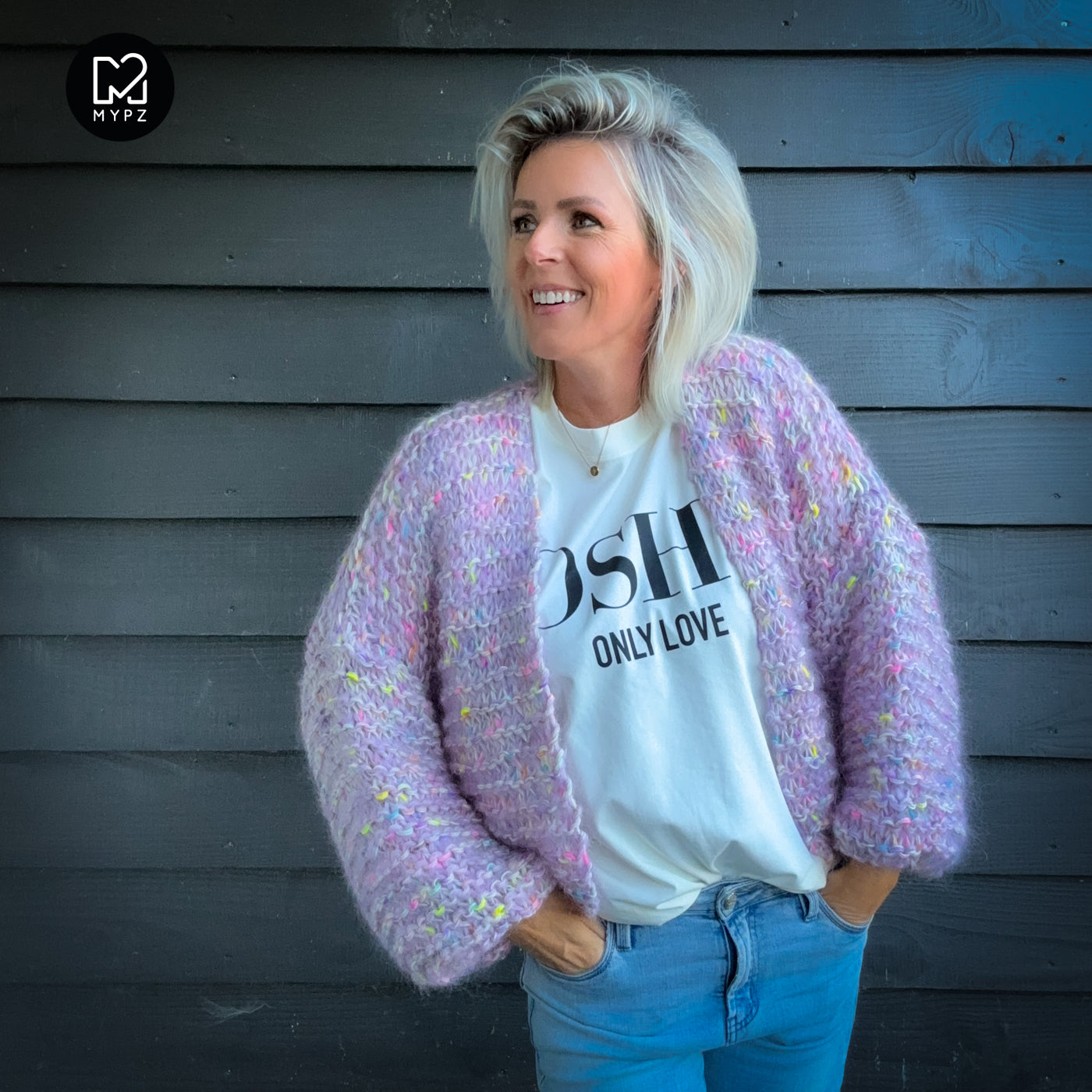 Breipakket – MYPZ kort Chunky Mohair-Merino vest Confetti Nights No.15 (ENG-NL-DE)