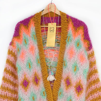 Knitting Kit – Chunky Mohair Jacket Flora No.12 (ENG-DE-NL-ES-FR-IT-DA-SV-NO)