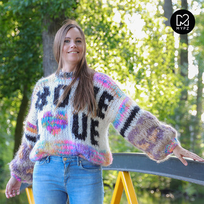 Breipatroon – MYPZ Chunky Mohair trui #ONELOVE No15 (ENG-NL)