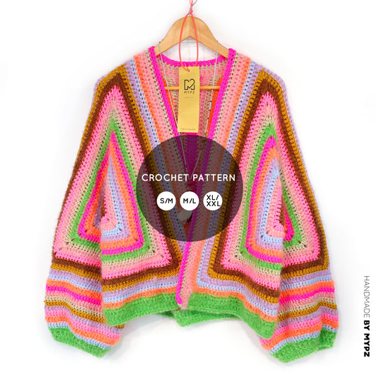 Haakpatroon - MYPZ Hexagon Cardigan Vibrant Soul (ENG-NL-DE)