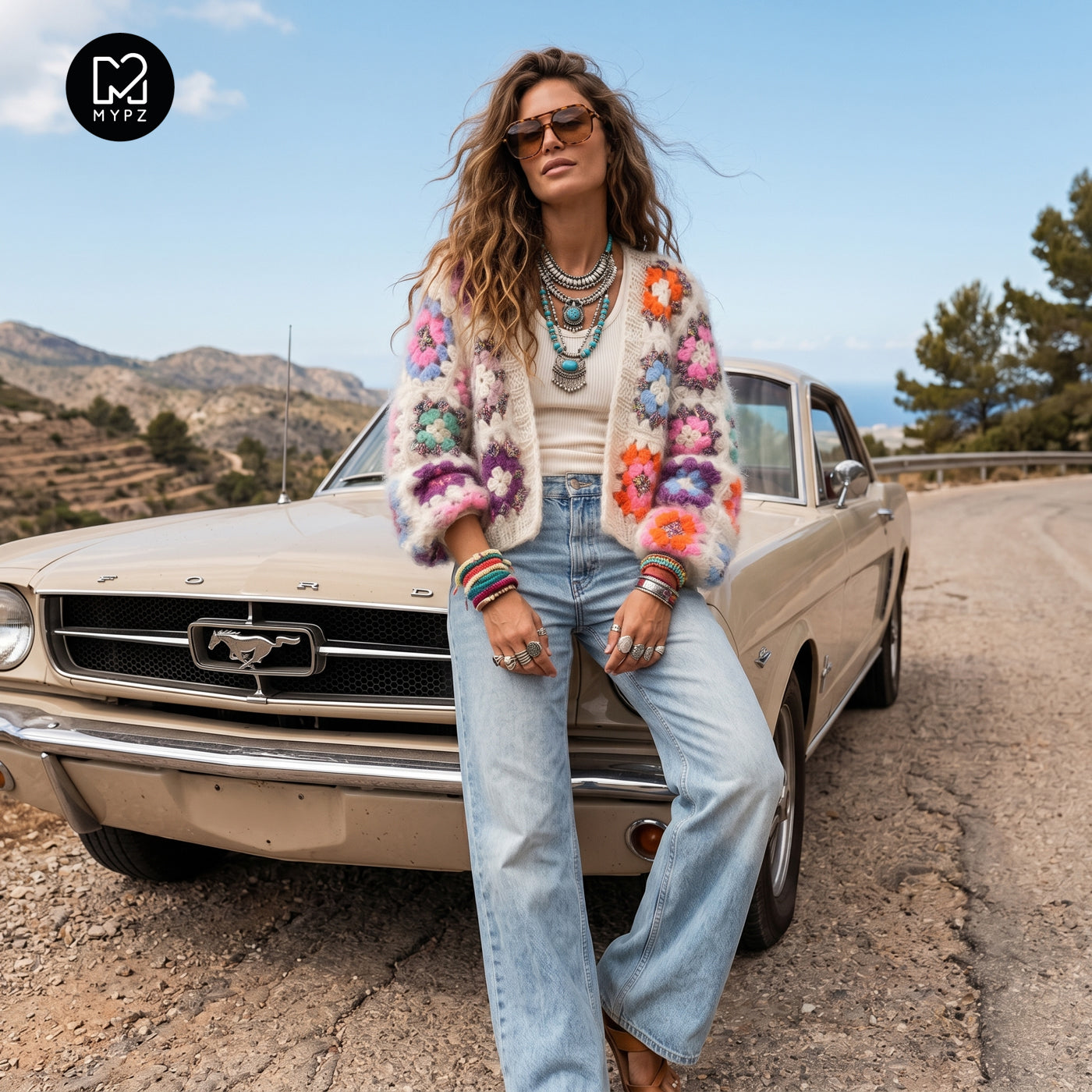 Haakpakket - MYPZ Dreamy Granny square bomber vest Off White (ENG-NL-ES)
