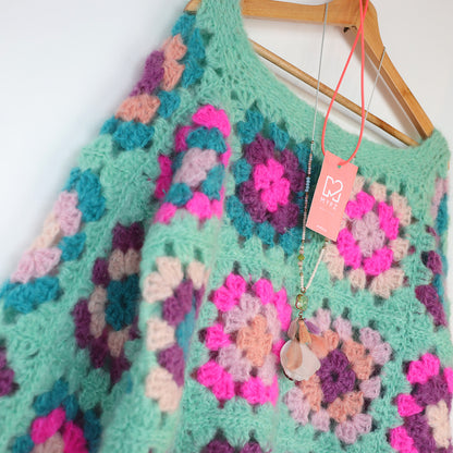 Haakpakket - MYPZ Granny square Mohair trui Mint (ENG-NL)