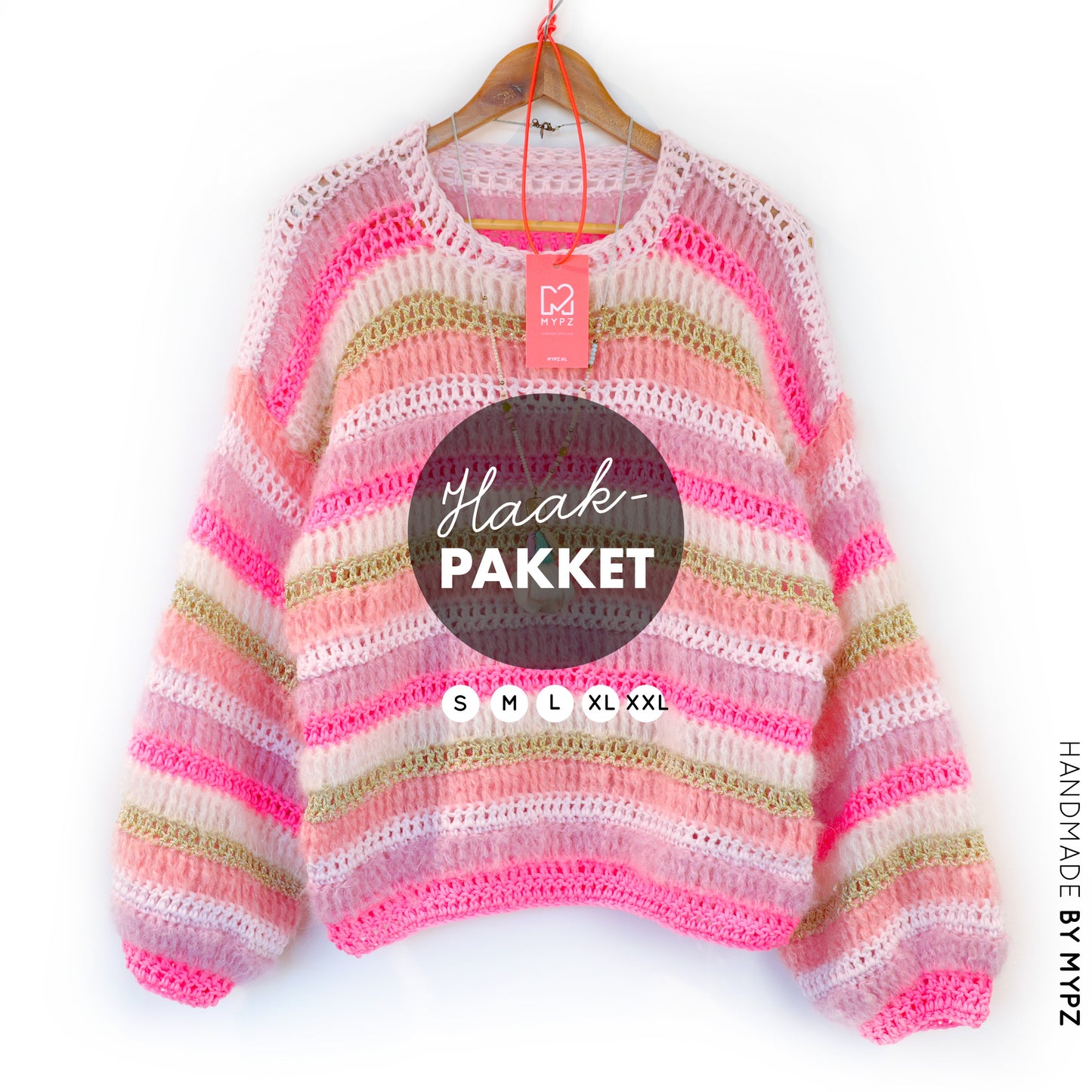 Crochet kit – MYPZ Chunky pullover Jasmin (ENG-NL-DE)