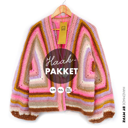 Haakpakket - MYPZ Hexagon Cardigan Moca Dreams (ENG-NL-DE)