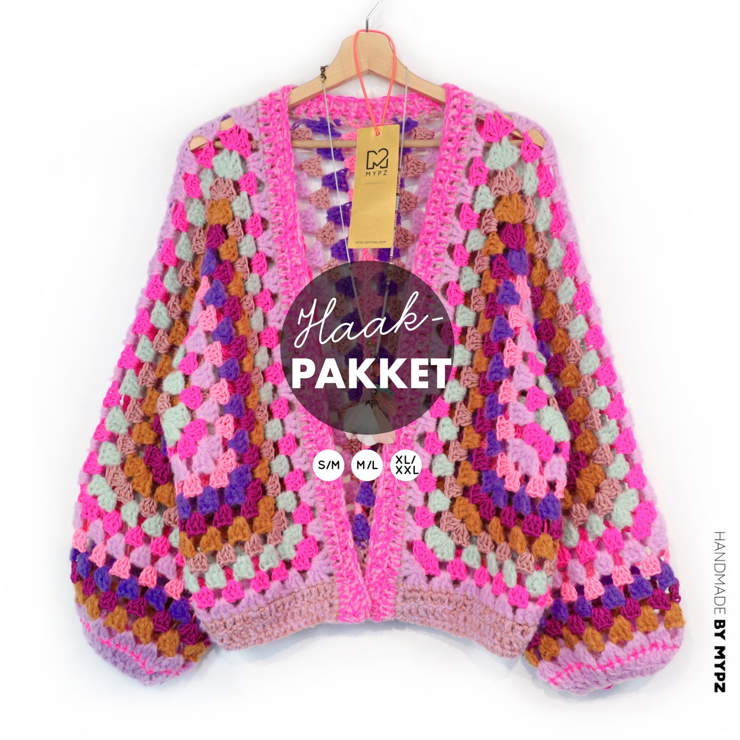 Haakpakket - MYPZ Hexagon Cardigan Violet Pop (ENG-NL-DE)