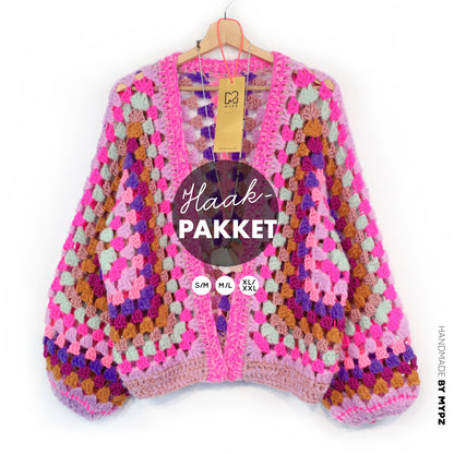 Haakpakket - MYPZ Hexagon Cardigan Violet Pop (ENG-NL-DE)