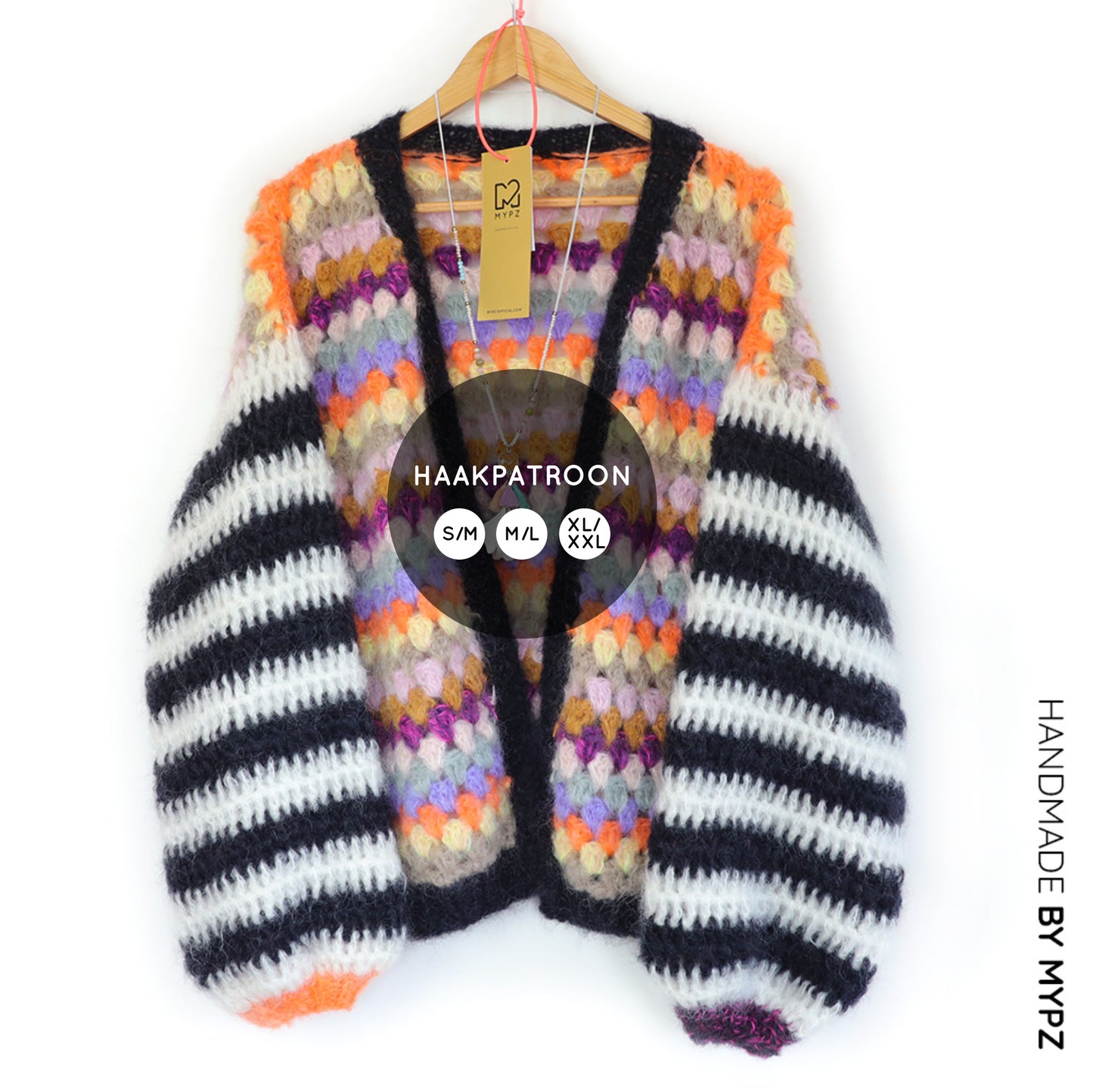 Haakpatroon - MYPZ Mohair Granny stripes vest Butterfly (ENG-NL)